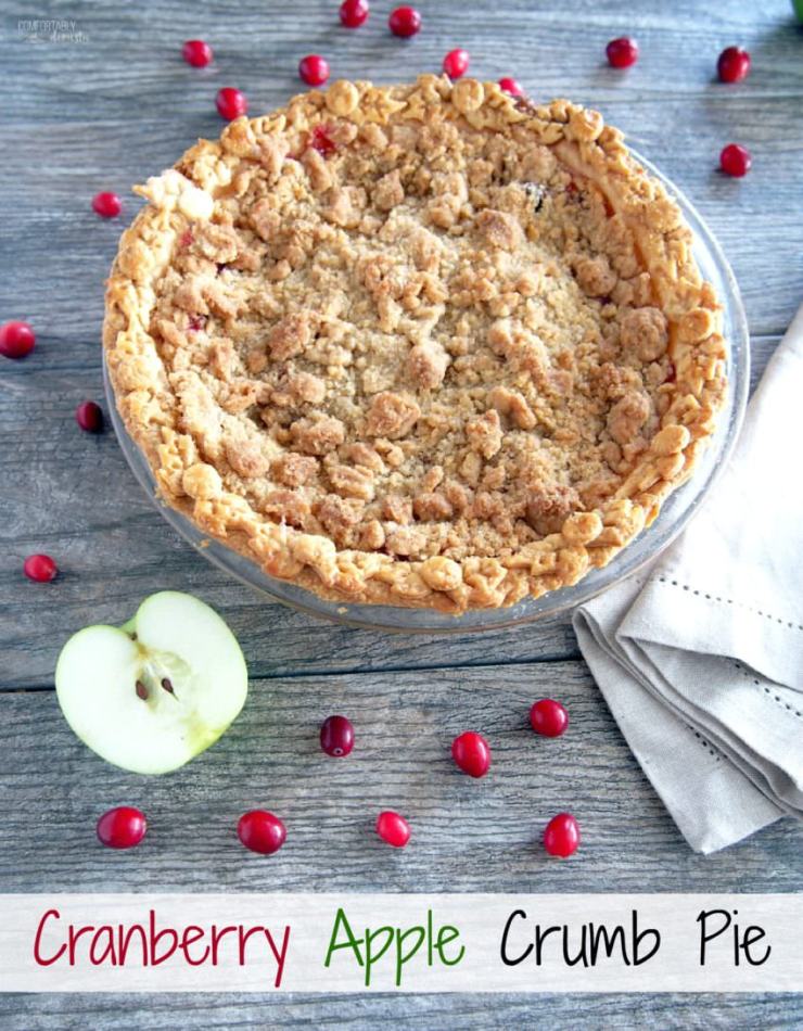 Cranberry-Apple-Crumb-Pie marries sweet apples with tangy fresh cranberries and a crunchy crumble topping for a festive pie that’s full of bright flavor. 