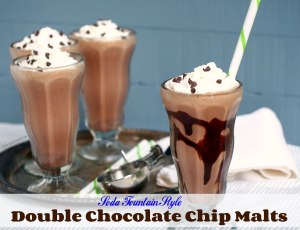 Double Chocolate Chip Malts taste like sipping on frozen malted milk ball candy. A thick, deep chocolate malted milkshake crafted in the classic soda fountain style.