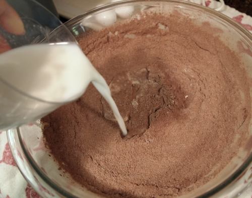 making my favorite chocolate cake recipe