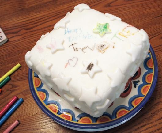 fondant covered chocolate cake