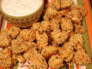 Mock deep fried vegetables allow you to indulge in crunchy coated vegetables, without the excessive calories and fat of their deep fried cousins. | Recipe on ComfortablyDomestic.com