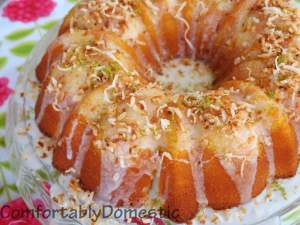 Coconut Bundt Cake with Key Lime Glaze | ComfortablyDomestic.com