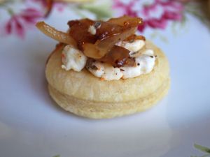 Caramelized Onion Goat Cheese Puffs are an easy-to-make, savory appetizer, ideal for holidays and special occasions. | ComfortablyDomestic.com