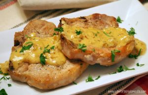 Pork Chops with Maple-Dijon Cream Sauce via ComfortablyDomestic.com