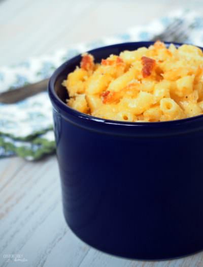Make-Ahead-Macaroni-and-Cheese is a creamy, comforting macaroni and cheese recipe with a crunchy topping. A family friendly favorite meal that will not only leave everyone satisfied, but also clamoring for more. The recipe is scaled to provide two meals—one for now, and one to freeze for later.
