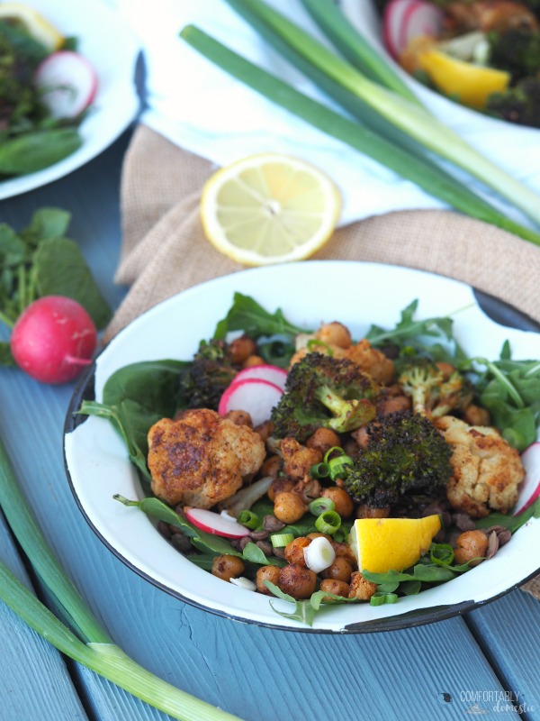 Moroccan-Roasted-Veggie-Power-Bowls are full of nourishing vegetables seasoned with powerful spices to boost the nutrition.