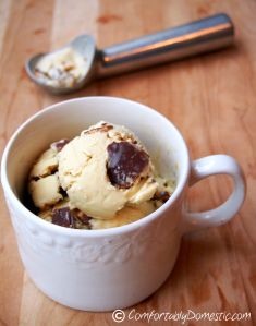 Lightened Up Coffee Toffee Ice Cream | ComfortablyDomestic.com