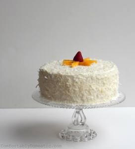 Strawberry Colada Cake with Coconut Buttercream | ComfortablyDomestic.com