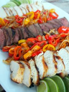 Grilled Chicken or Steak Fajitas | ComfortablyDomestic.com