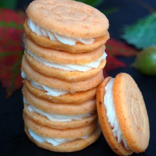 Pumpkin Spice Shortbread Sandwich Cookies | ComfortablyDomestic.com