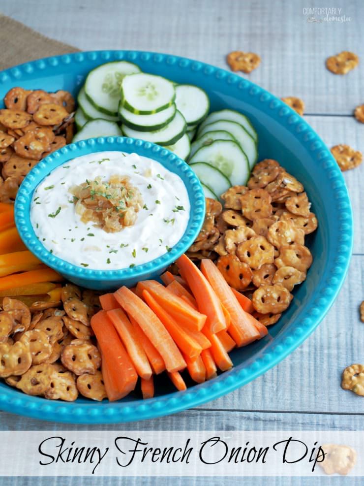 Skinny-French-Onion-Dip is so creamy and full of fresh flavor that you’ll never miss the extra calories!