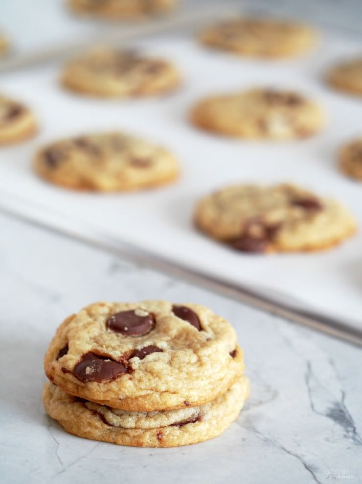 Soft-Chocolate-Chip-Cookies are loaded with gooey chocolate chips and stay nice and chewy in the cookie jar—although they don’t last long!